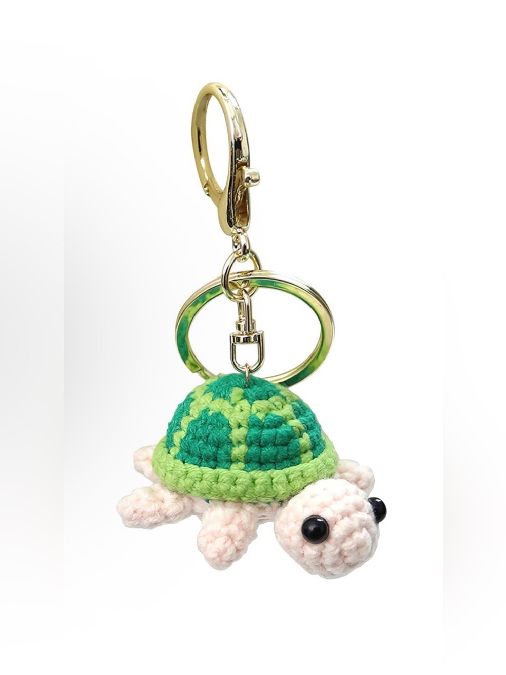$25.00- Handmade Crocheted Green Turtle 🐢 Bag Charm Keychain